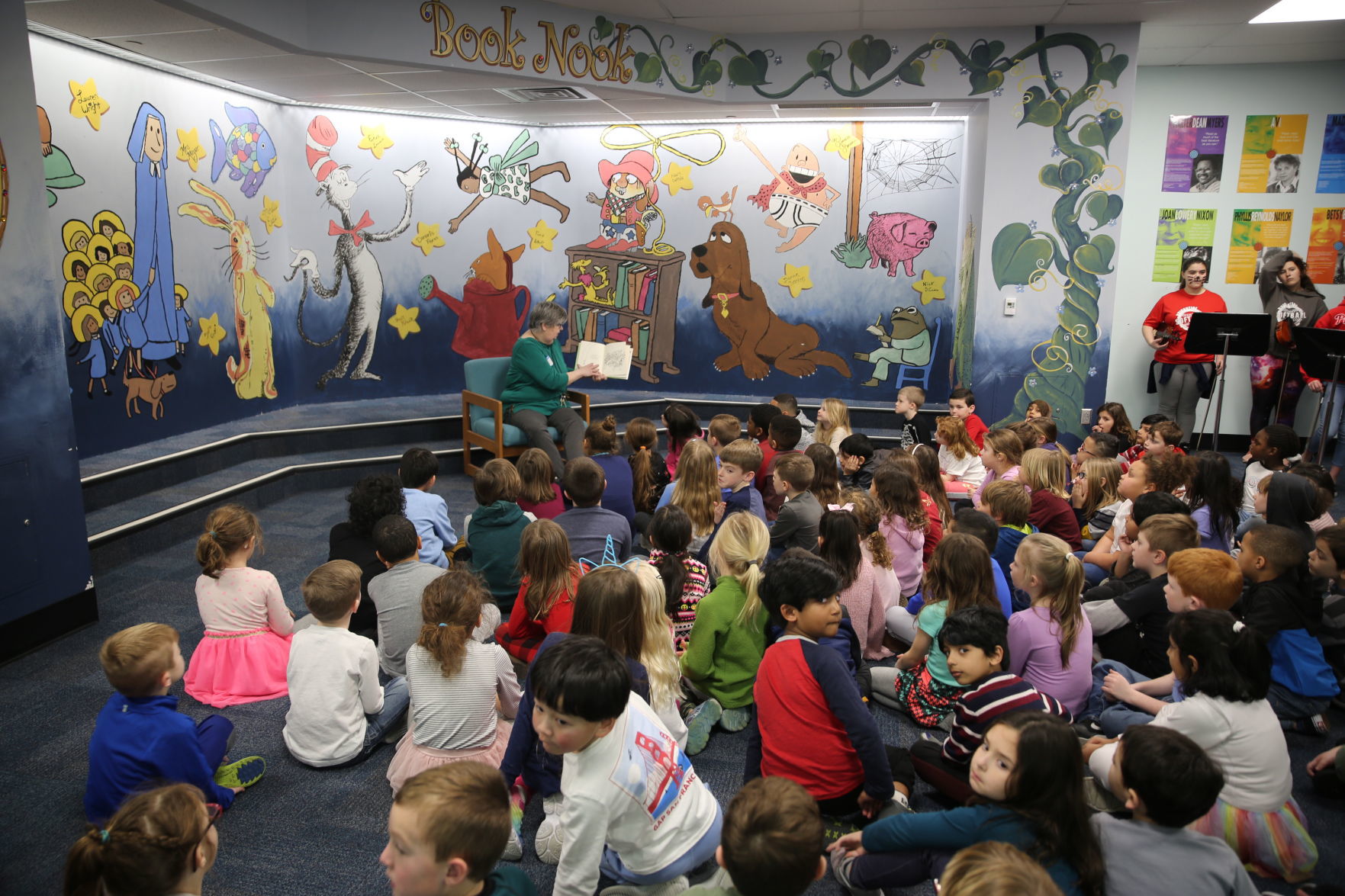 The Cat in the Hat visits Brigantine Community School as part of its Read Across America celebration Thursday, Feb. 27, 2020.
